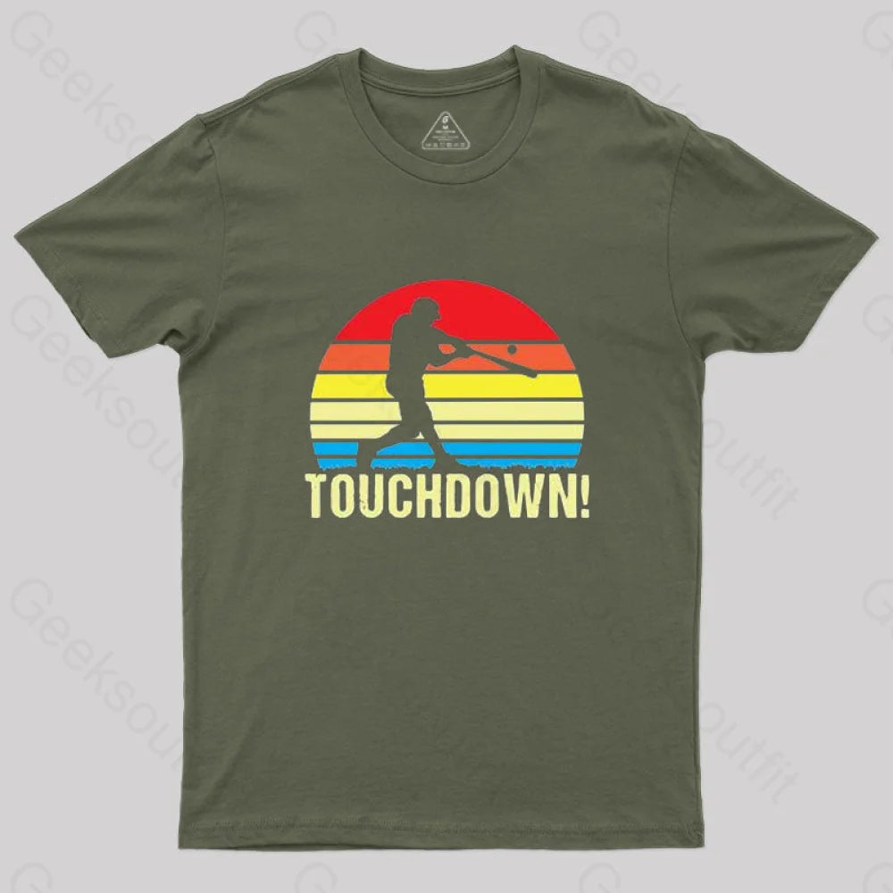 Touchdown Baseball T-Shirt Army Green / S