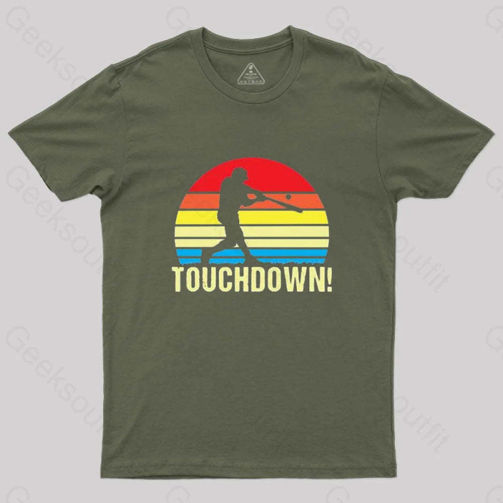 Touchdown Baseball T-Shirt Army Green / S