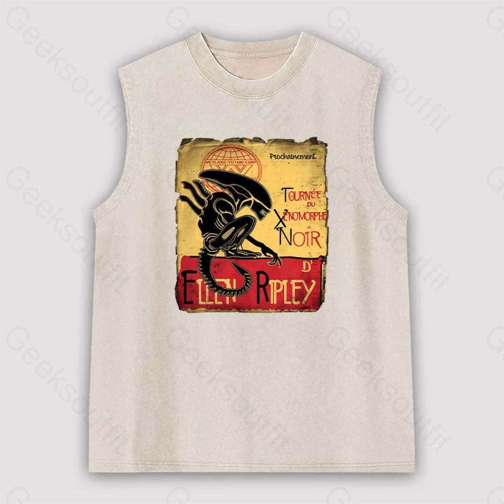 Tournee Du Xenomorphe Doir Unisex Washed Tank Apricot / S