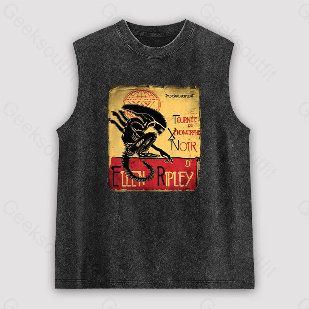 Tournee Du Xenomorphe Doir Unisex Washed Tank Black / S