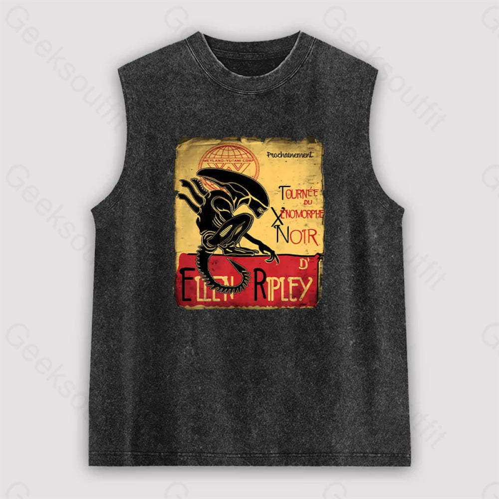 Tournee Du Xenomorphe Doir Unisex Washed Tank Black / S