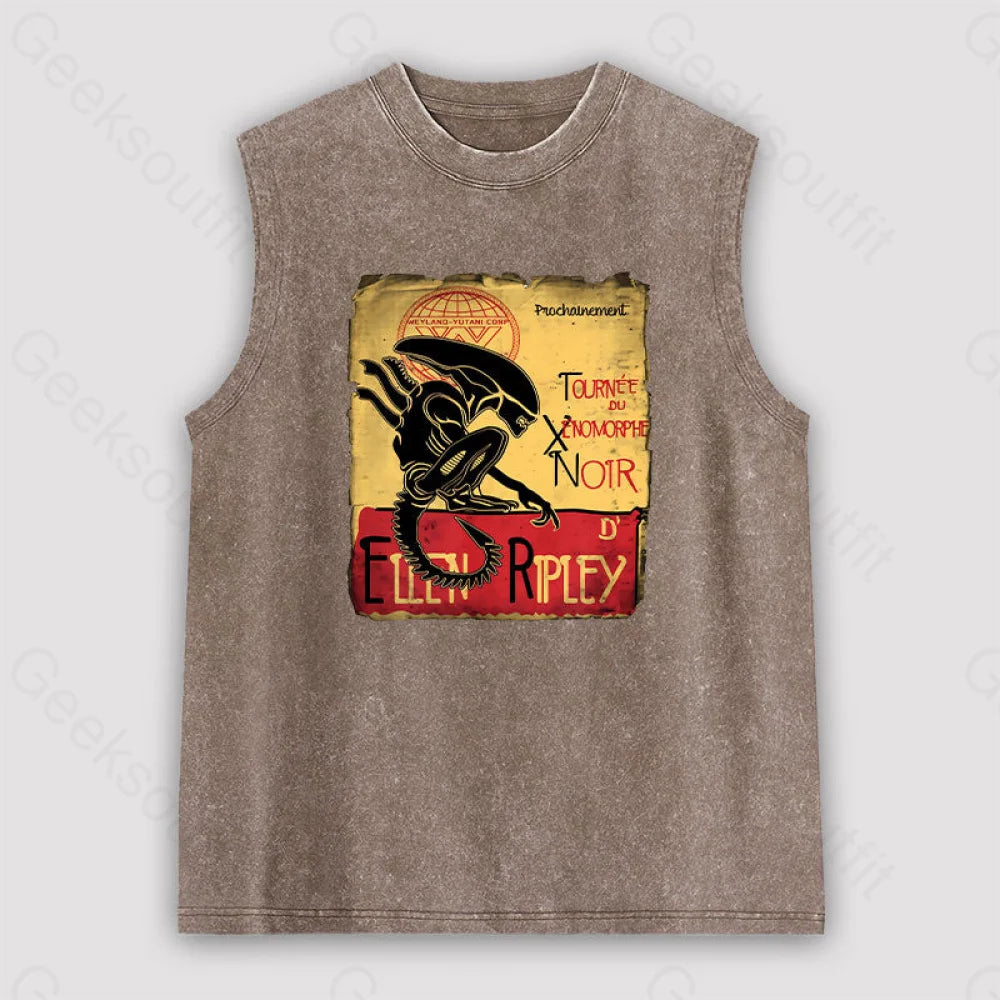 Tournee Du Xenomorphe Doir Unisex Washed Tank Brown / S