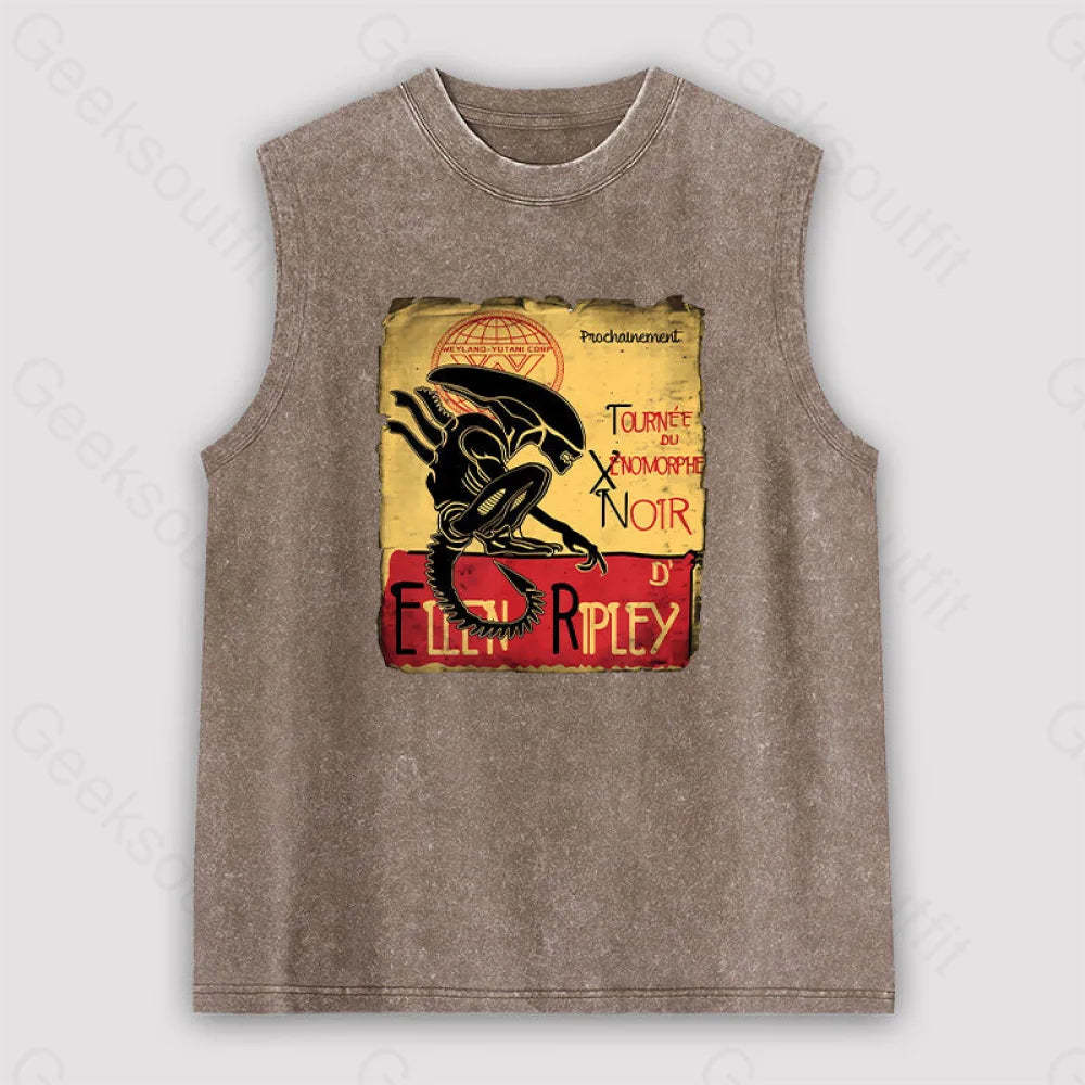 Tournee Du Xenomorphe Doir Unisex Washed Tank Brown / S