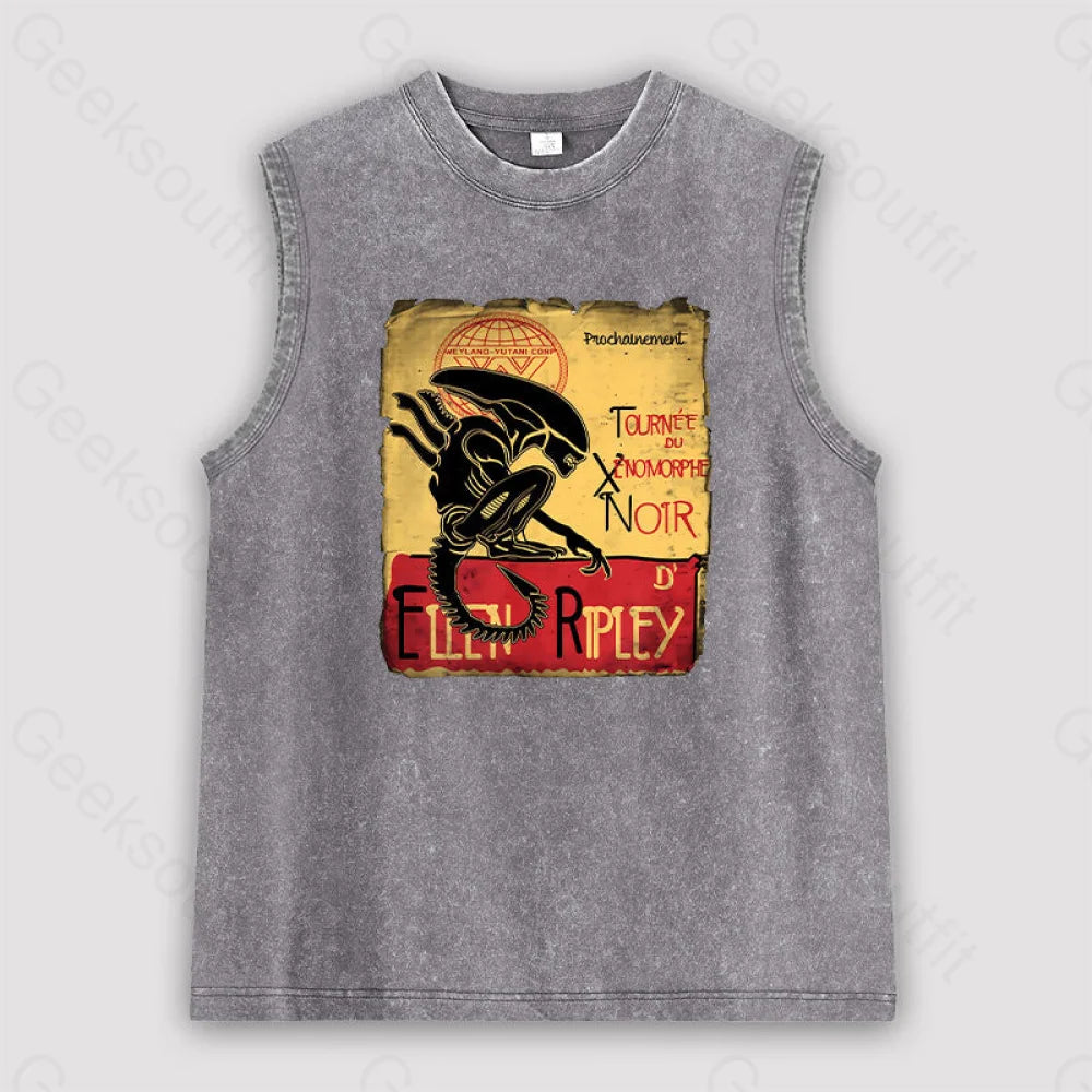 Tournee Du Xenomorphe Doir Unisex Washed Tank Grey / S