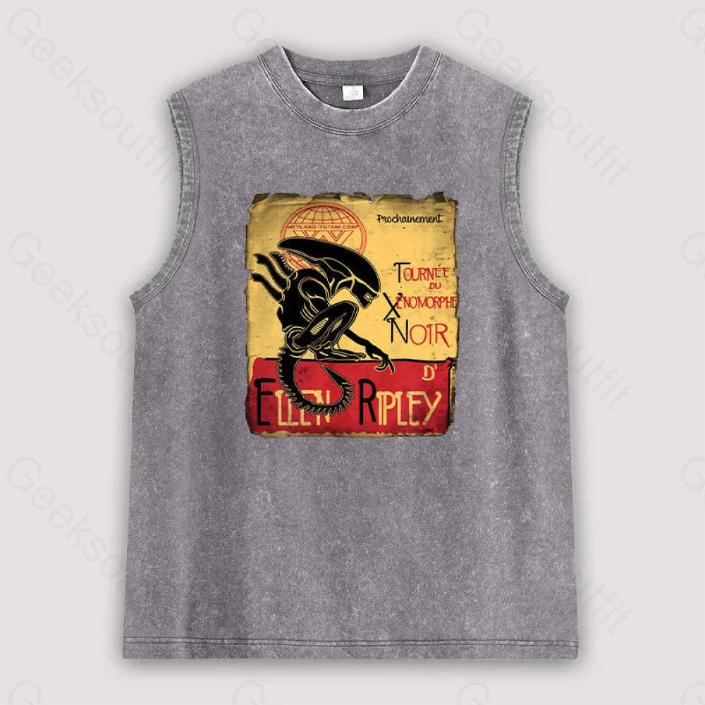 Tournee Du Xenomorphe Doir Unisex Washed Tank Grey / S