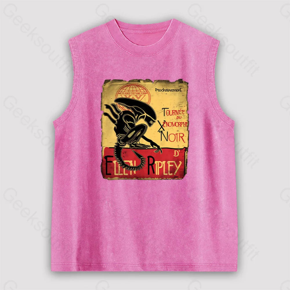 Tournee Du Xenomorphe Doir Unisex Washed Tank Pink / S