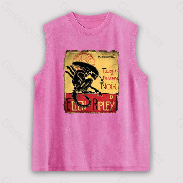 Tournee Du Xenomorphe Doir Unisex Washed Tank Pink / S