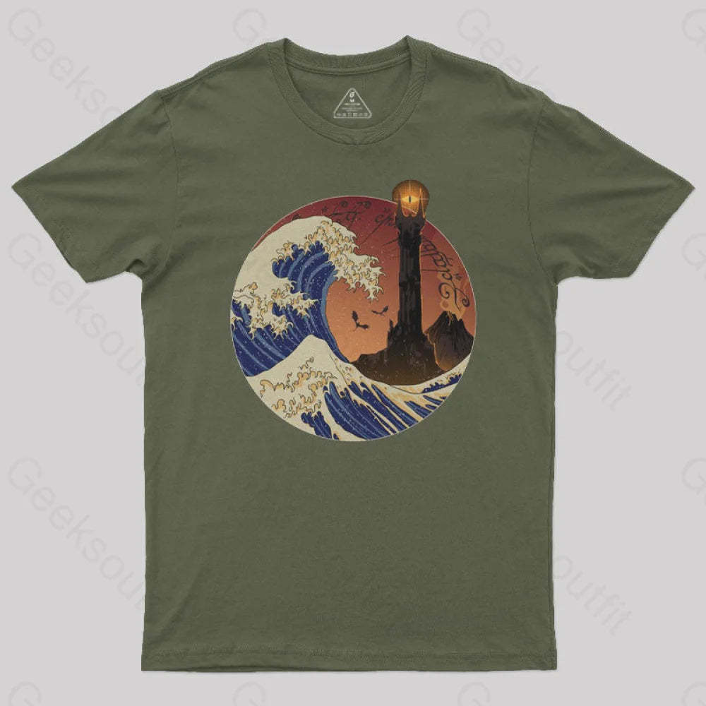 Tower Wave Geek T-Shirt Army Green / S