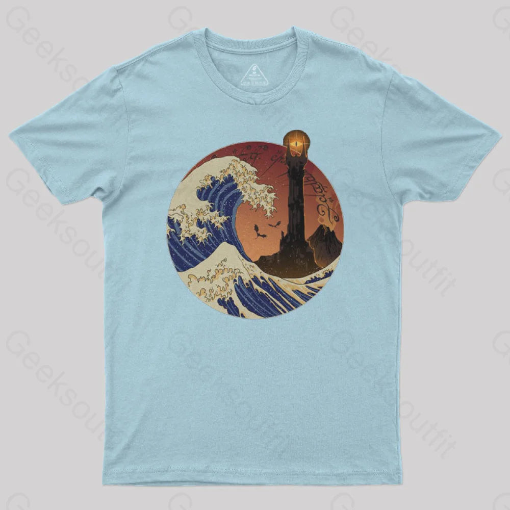Tower Wave Geek T-Shirt Light Blue / S