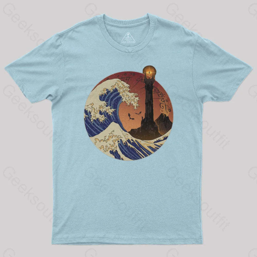 Tower Wave Geek T-Shirt Light Blue / S