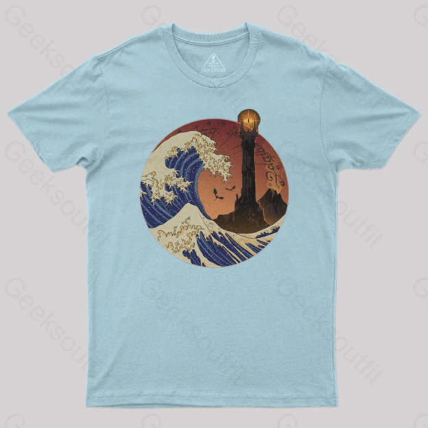 Tower Wave Geek T-Shirt Light Blue / S