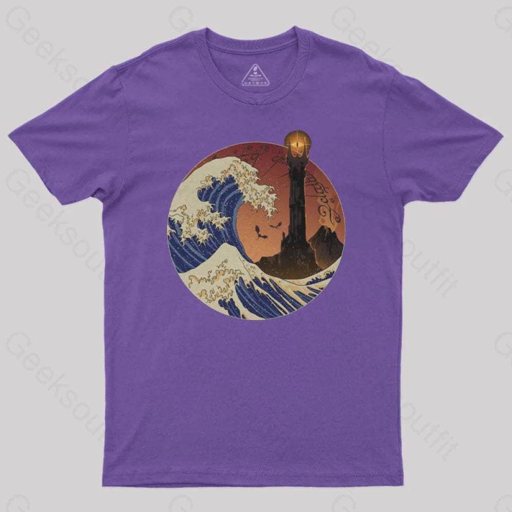 Tower Wave Geek T-Shirt Purple / S