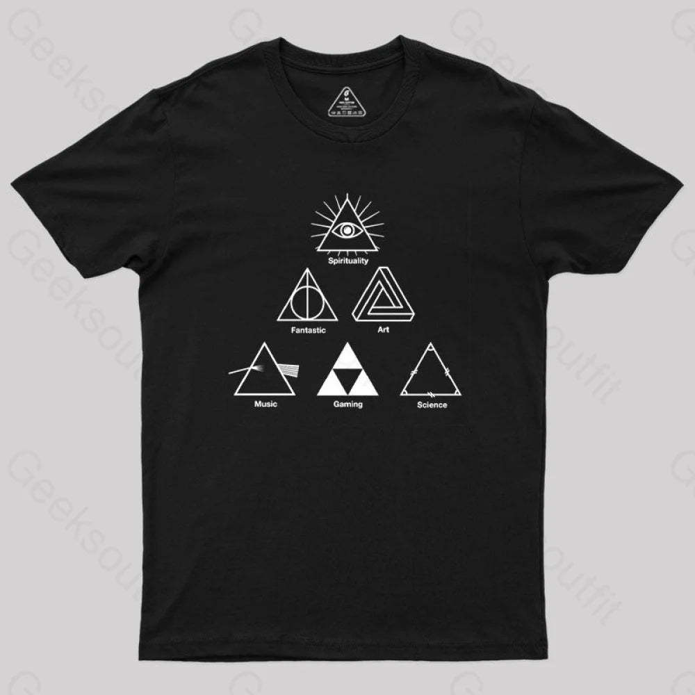 Triangles Geek T-Shirt Black / S