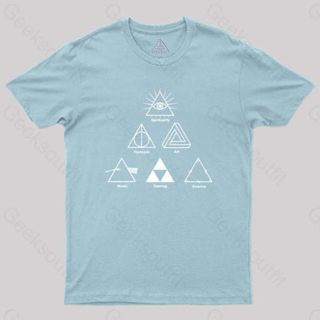 Triangles Geek T-Shirt Light Blue / S