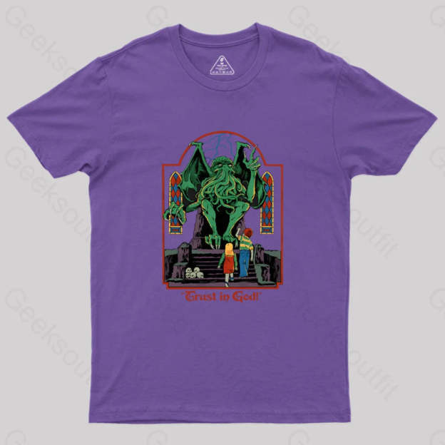Trust In God Geek T-Shirt Purple / S