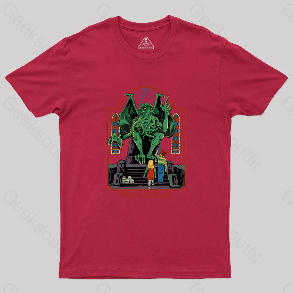 Trust In God Geek T-Shirt Red / S