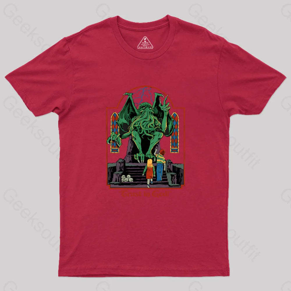 Trust In God Geek T-Shirt Red / S