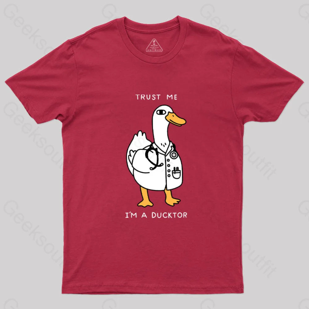 Trust Me I’m A Ducktor T-Shirt Red / S