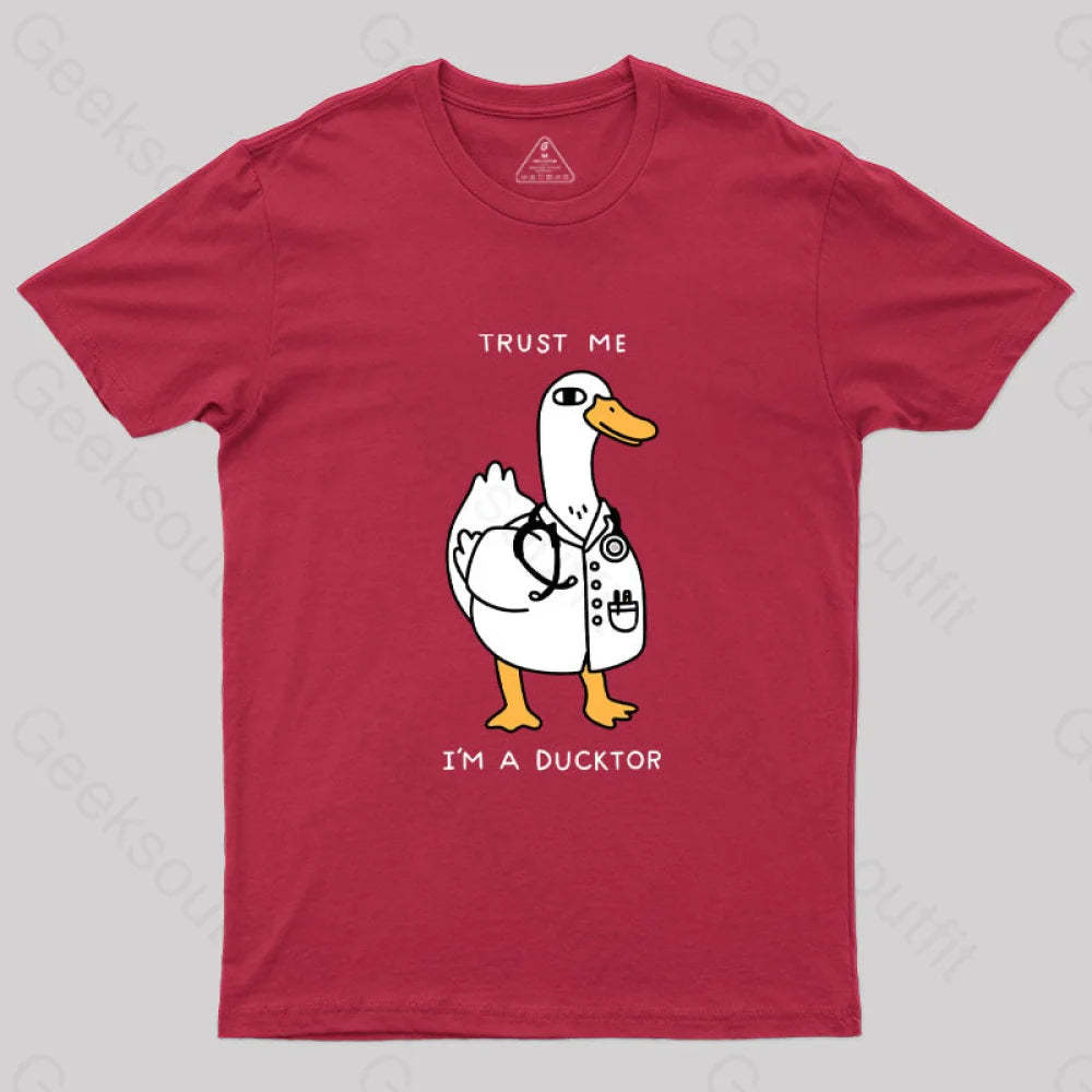 Trust Me I’m A Ducktor T-Shirt Red / S