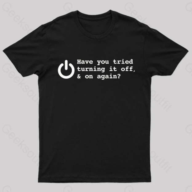 Try Turn Off Nerd T-Shirt Black / S
