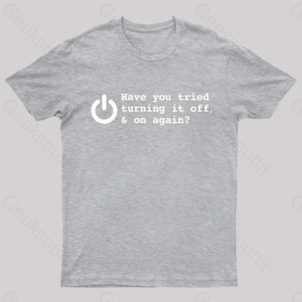 Try Turn Off Nerd T-Shirt Grey / S