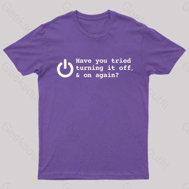 Try Turn Off Nerd T-Shirt Purple / S