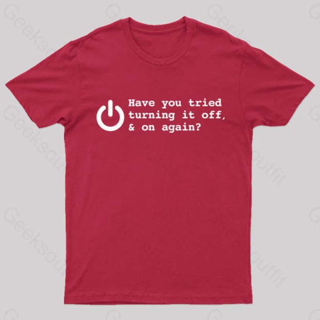 Try Turn Off Nerd T-Shirt Red / S