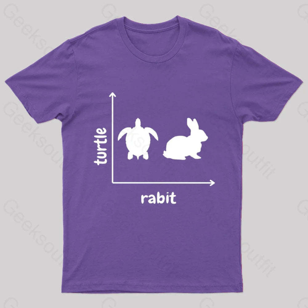 Turtle Rabbit Nerd T-Shirt Purple / S