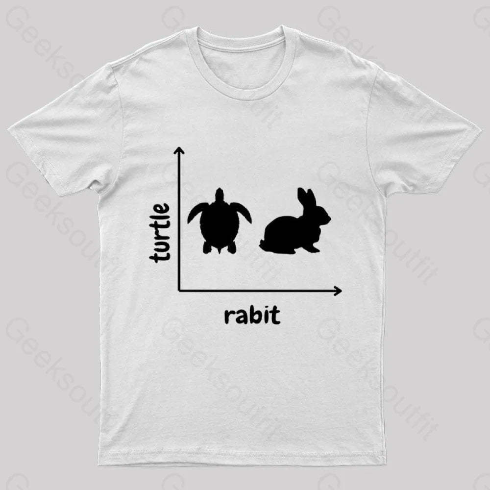Turtle Rabbit Nerd T-Shirt White / S