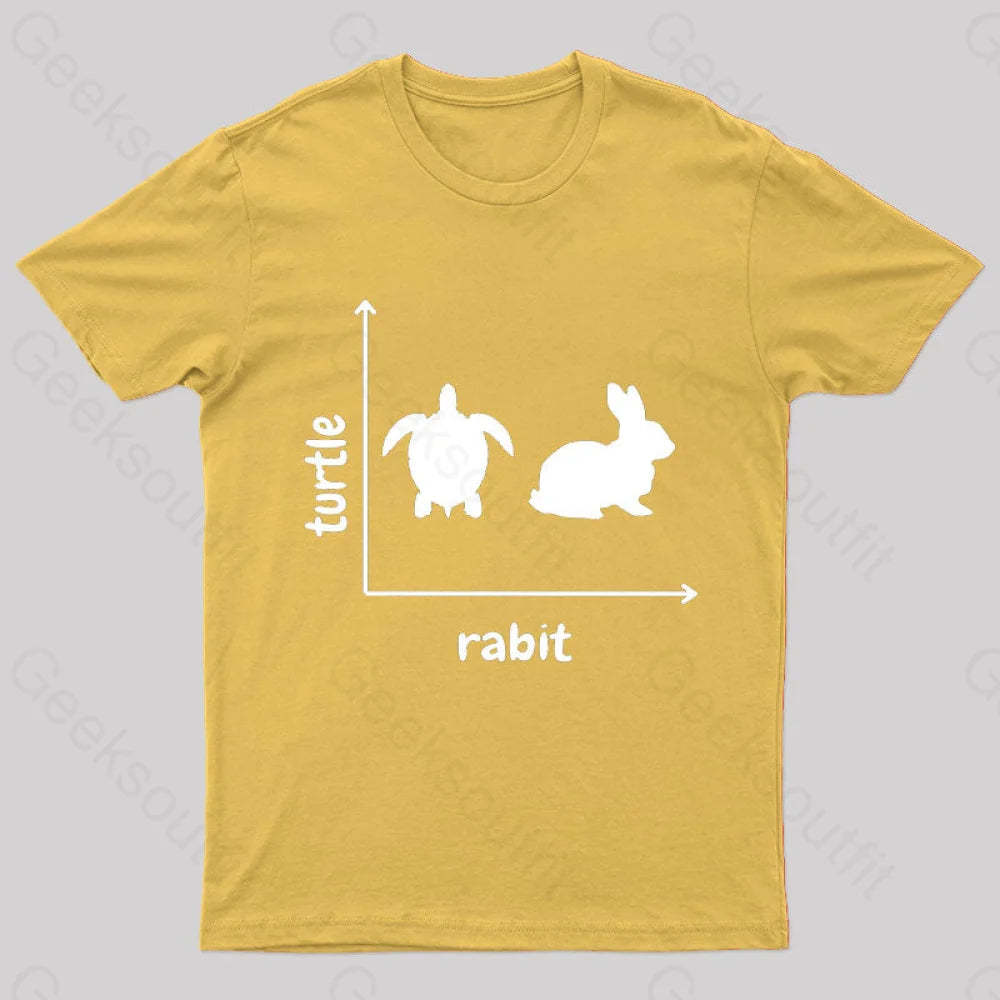 Turtle Rabbit Nerd T-Shirt Yellow / S