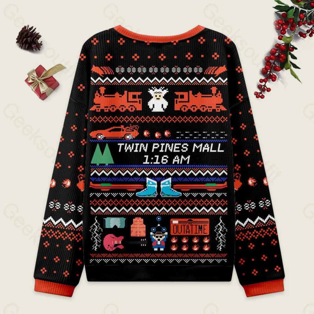 Twin Pines Mall Black Ugly Christmas Sweater
