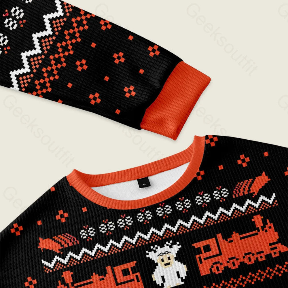 Twin Pines Mall Black Ugly Christmas Sweater