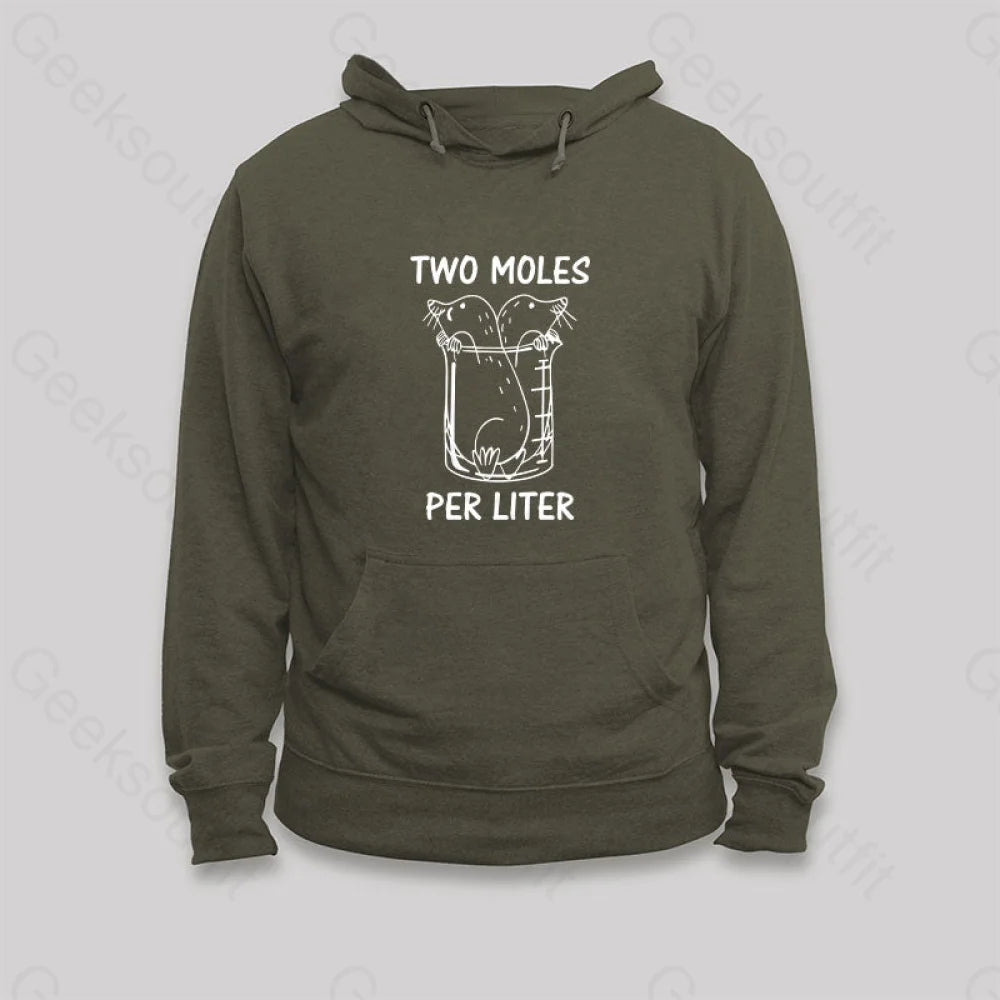 Two Moles Per Liter Hoodie Army Green / S
