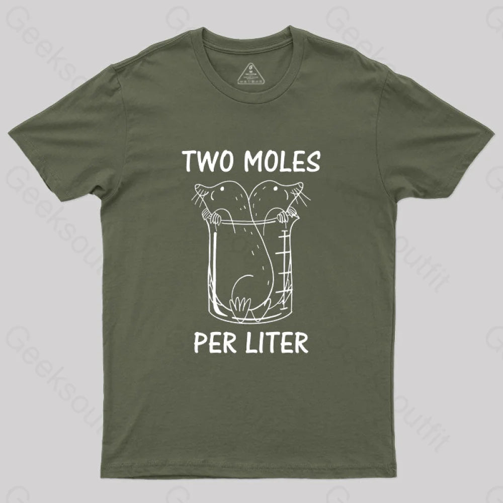 Two Moles Per Liter T-Shirt Army Green / S
