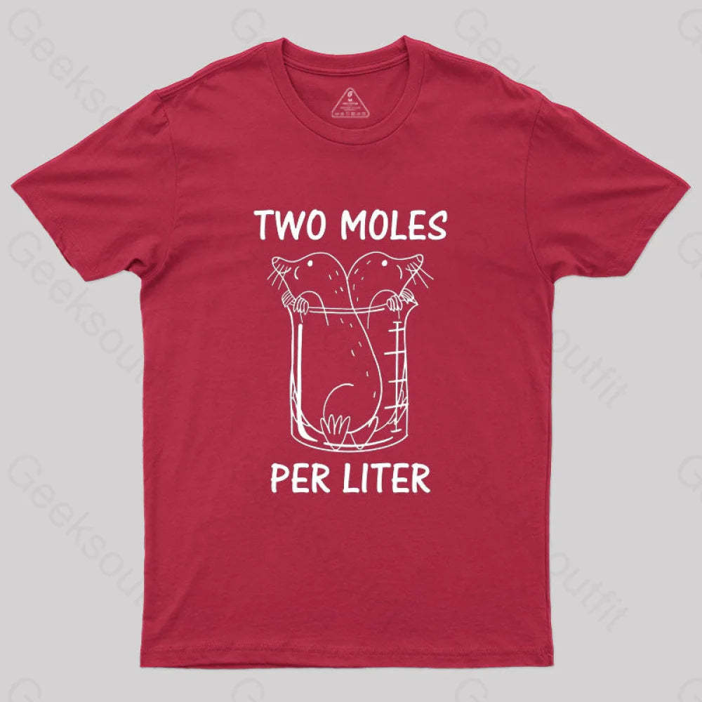 Two Moles Per Liter T-Shirt Red / S