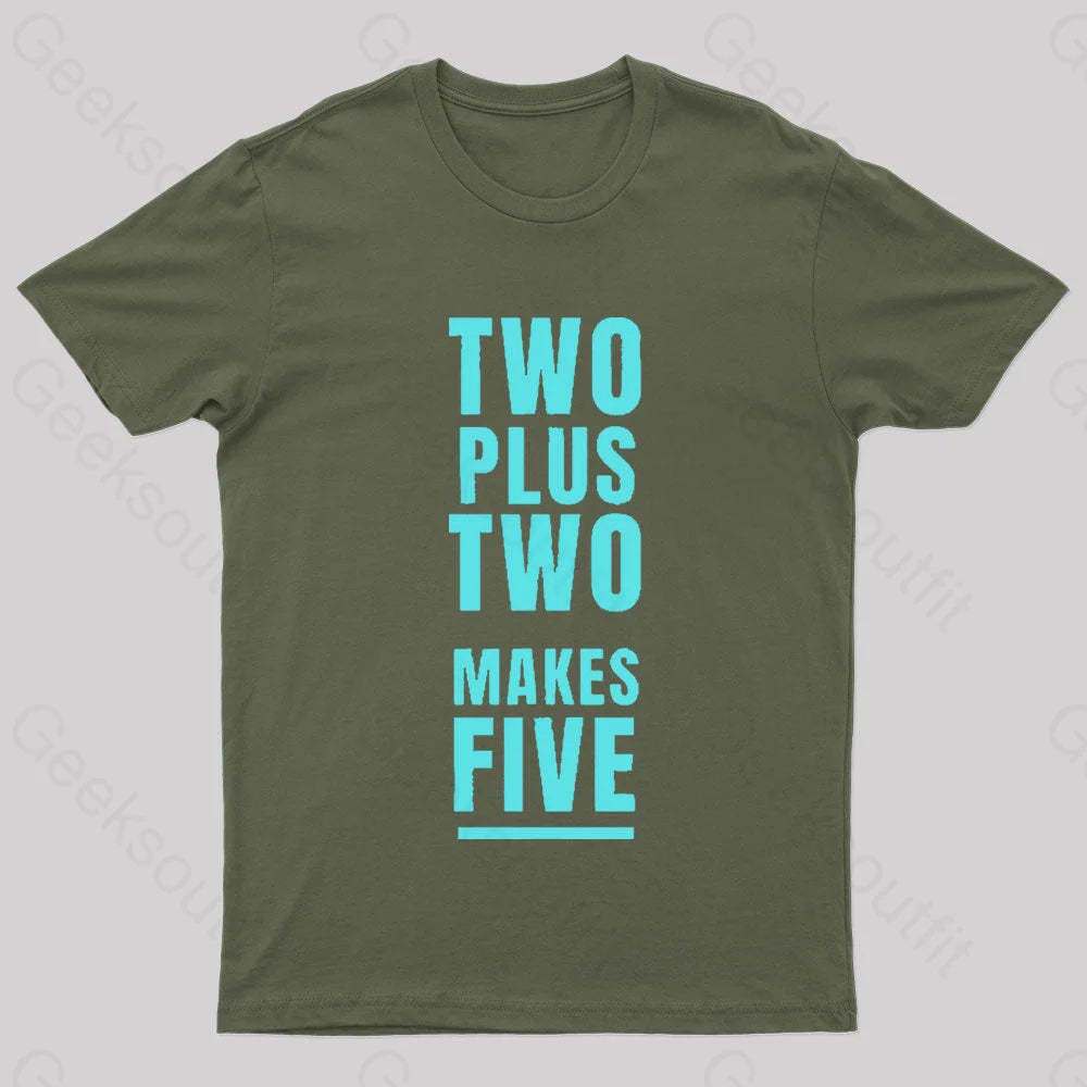Two Plus Makes Nerd T-Shirt Army Green / S
