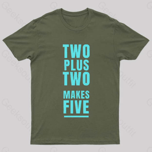 Two Plus Makes Nerd T-Shirt Army Green / S