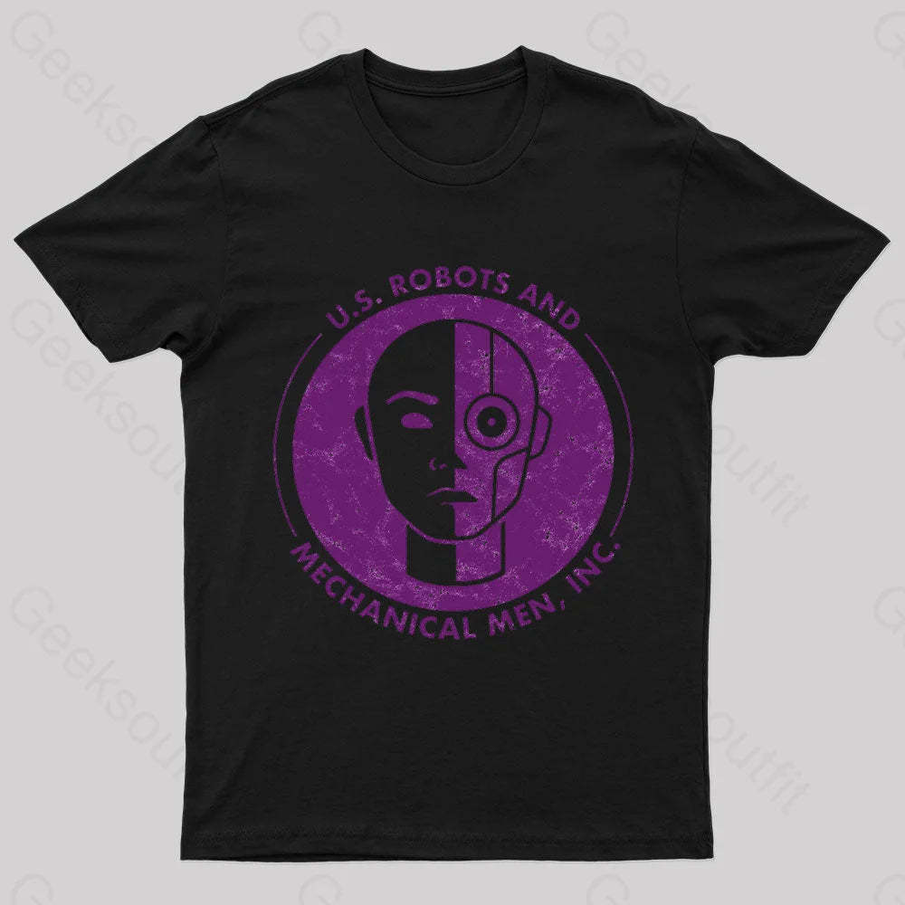 U.s. Robots And Mechanical Men Geek T-Shirt Black / S