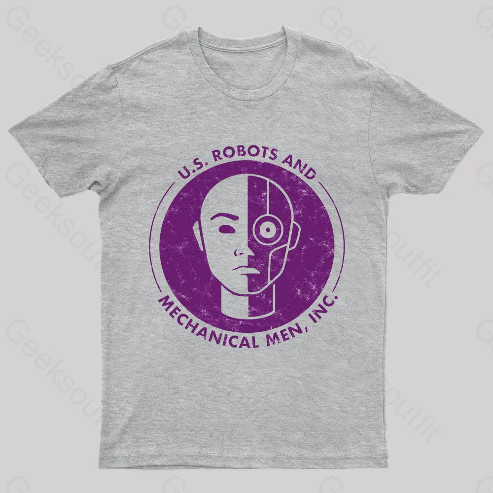 U.s. Robots And Mechanical Men Geek T-Shirt Grey / S