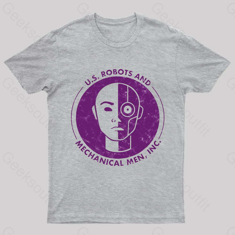 U.s. Robots And Mechanical Men Geek T-Shirt Grey / S