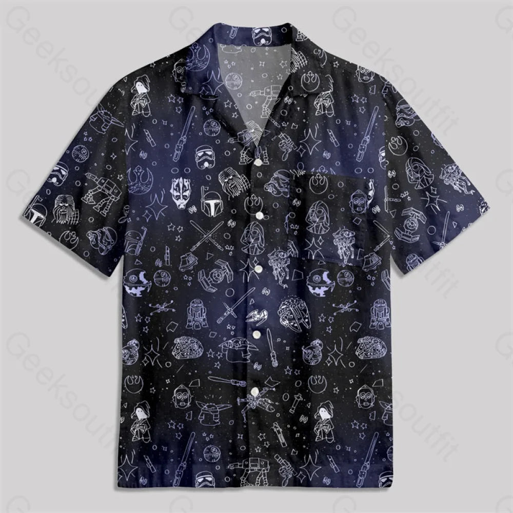 Ugly Sifi Space Funny Button Up Pocket Shirt Hawaiian / S Bus526 Yc