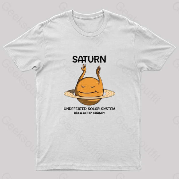 Undefeated Solar System Hula Hoop Champ! Nerd T-Shirt White / S