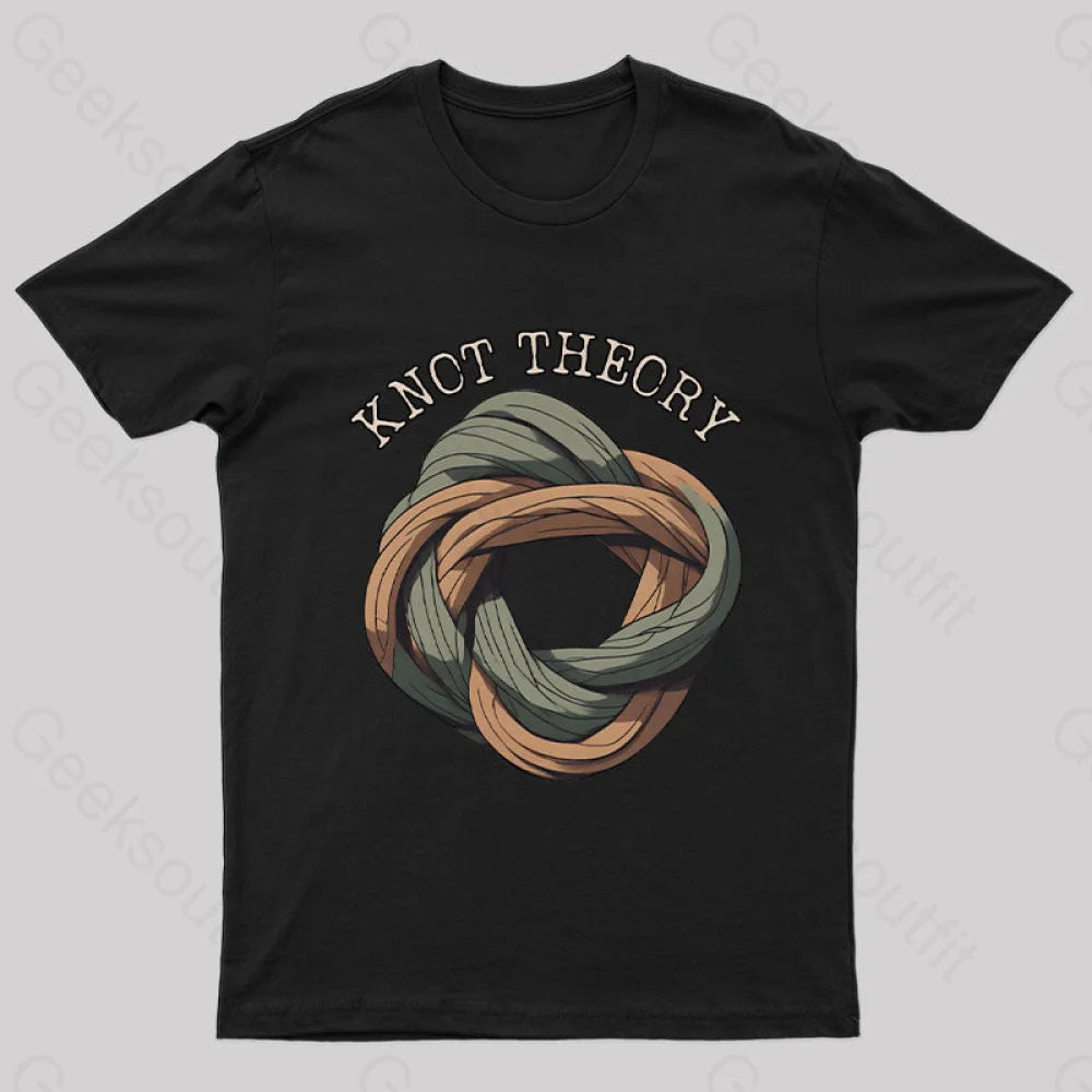 Unraveling Knot Theory: A Darkly Nerdy Pun Journey Geek T-Shirt Black / S