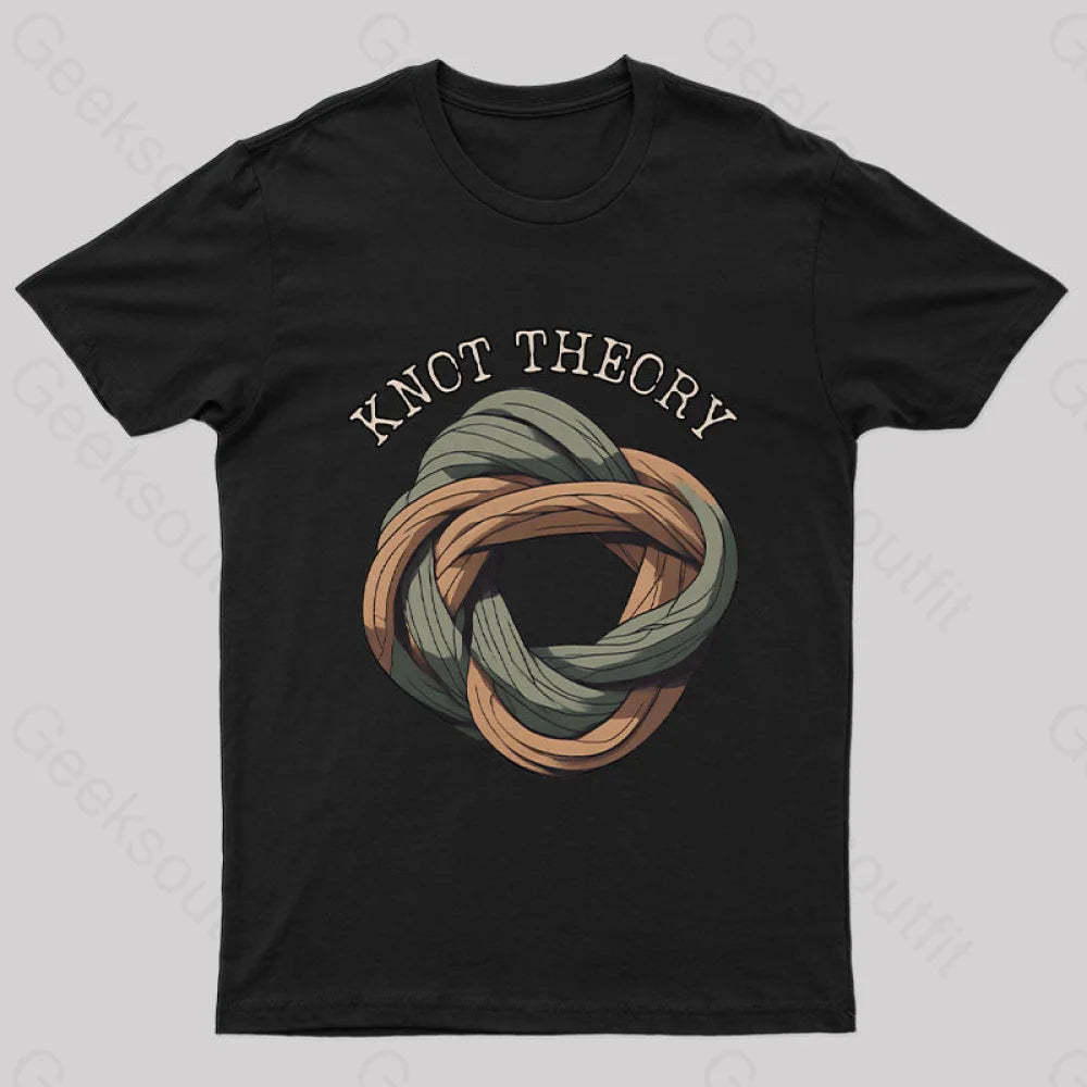 Unraveling Knot Theory: A Darkly Nerdy Pun Journey Geek T-Shirt Black / S