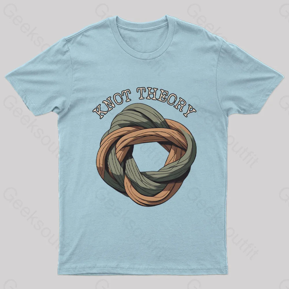 Unraveling Knot Theory: A Darkly Nerdy Pun Journey Geek T-Shirt Light Blue / S