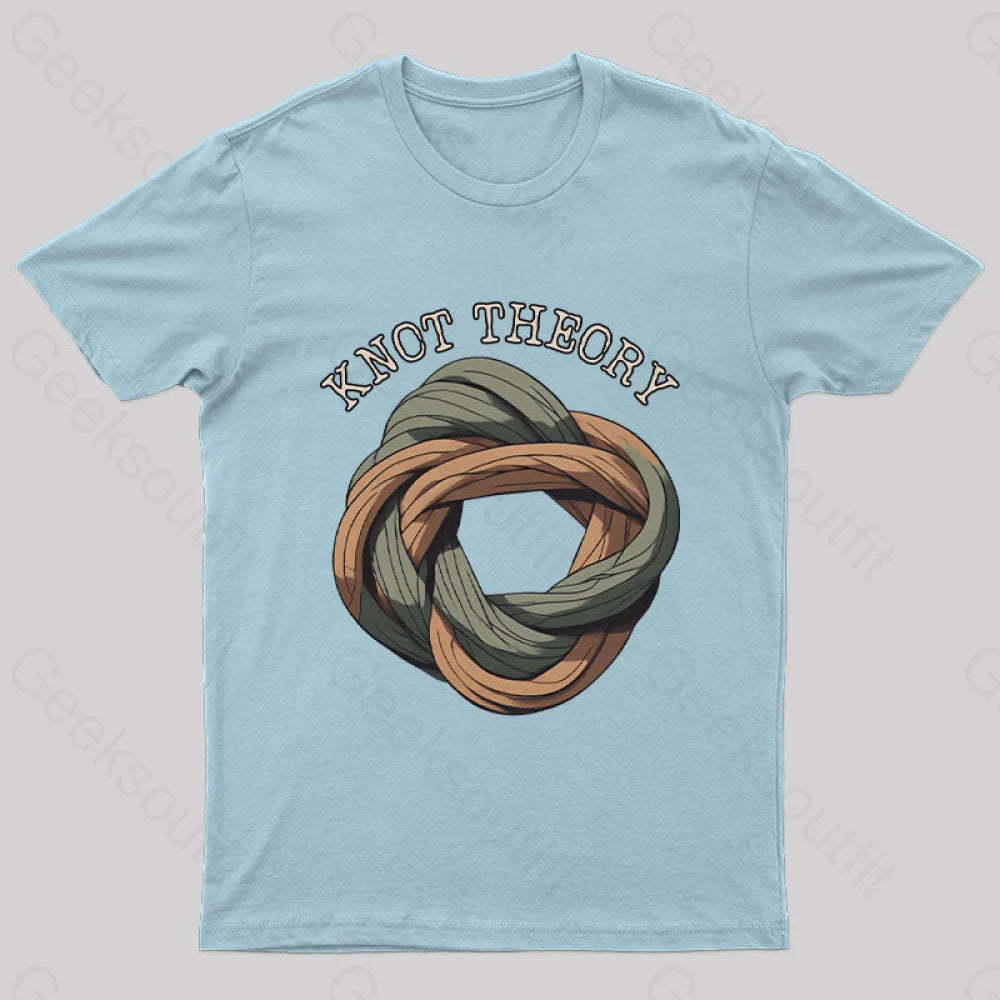 Unraveling Knot Theory: A Darkly Nerdy Pun Journey Geek T-Shirt Light Blue / S