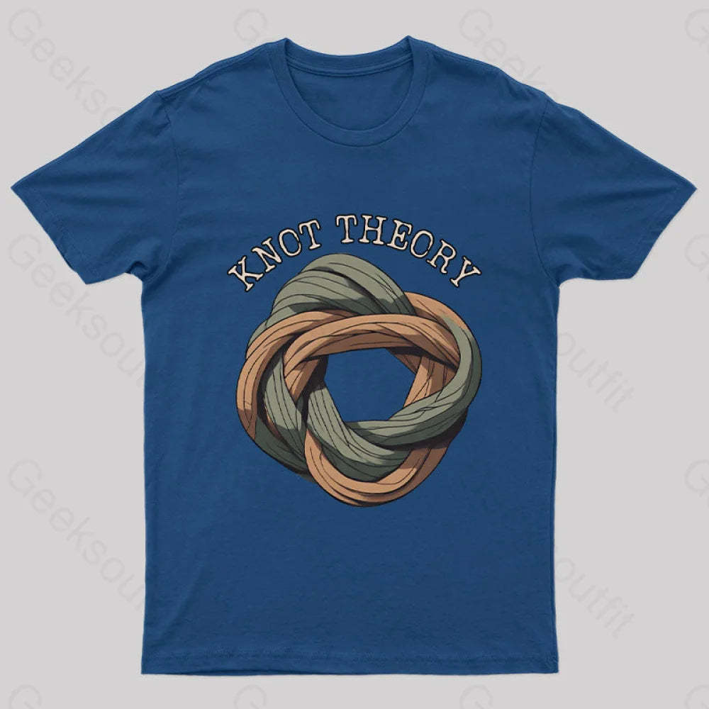 Unraveling Knot Theory: A Darkly Nerdy Pun Journey Geek T-Shirt Navy / S