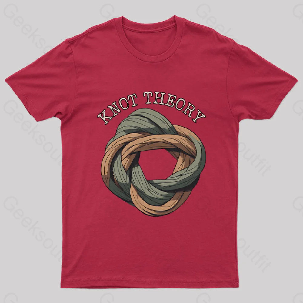 Unraveling Knot Theory: A Darkly Nerdy Pun Journey Geek T-Shirt Red / S