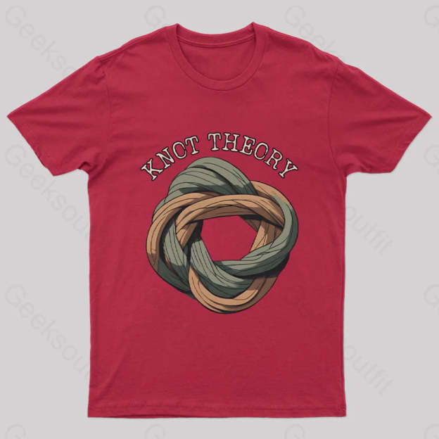 Unraveling Knot Theory: A Darkly Nerdy Pun Journey Geek T-Shirt Red / S