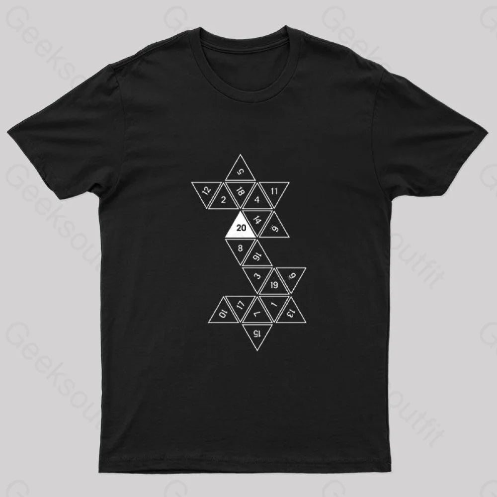 Unrolled D20 Geek T-Shirt Black / S